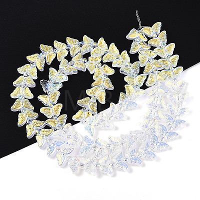 Transparency Electroplate Glass Beads Strands GLAA-T023-39A-01-1