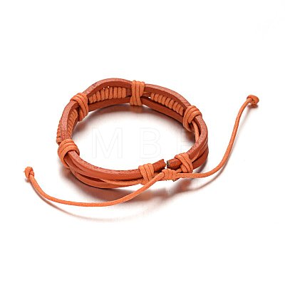 Adjustable Leather Cord Bracelets BJEW-M169-12B-1