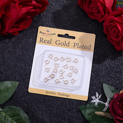 20Pcs Brass Spring Ring Clasps KK-BBC0027-68B-G-1