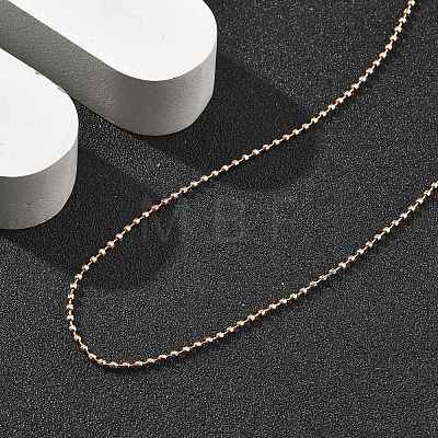 Brass Ball Chains Necklaces for Women NJEW-D302-21RG-1