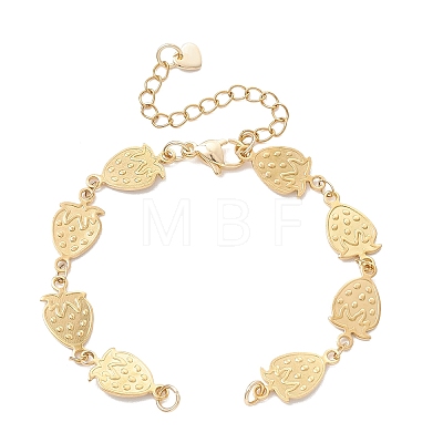 304 Stainless Steel Strawberry Link Chain Bracelet Making AJEW-JB01484-1