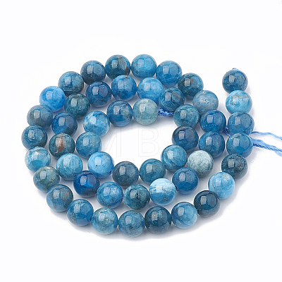 Natural Apatite Beads Strands G-S333-7.5mm-012-1