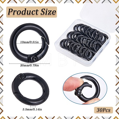 30Pcs Zinc Alloy Spring Gate Rings FIND-SP0001-40-1