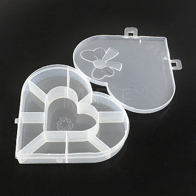 Heart Plastic Bead Storage Containers CON-Q023-16-1