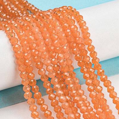 Baking Painted Transparent Glass Beads Strands DGLA-A034-J3mm-B03-1