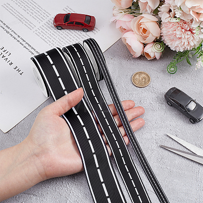 3 Rolls 3 Styles Polyester Ribbons OCOR-WH0120-53-1