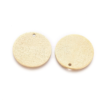 Ion Plating(IP) 304 Stainless Steel Textured Pendants STAS-I098-01-20mm-G-1