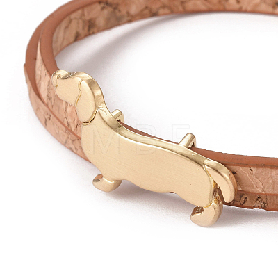 Imitation Leather Puppy Wrap Bracelets BJEW-G620-A03-1