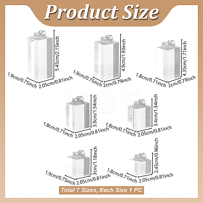 7Pcs 7 Sizes Acrylic Ring Display Riser Stand Sets ODIS-WH0099-256A-1