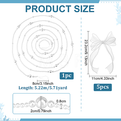 ABS Plastic Imitation Pearl Party Decorations HJEW-PH02544-1