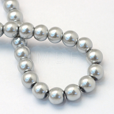Baking Painted Pearlized Glass Pearl Round Bead Strands X-HY-Q003-6mm-34-1