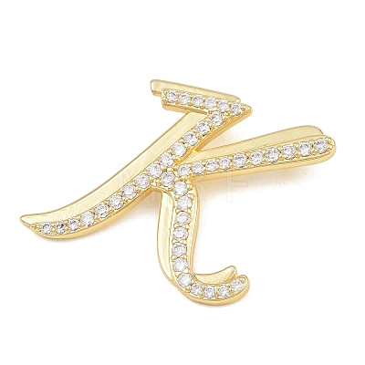 Brass Micro Pave Clear Cubic Zirconia Pendants CU-CBA8481-01G-K-1