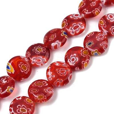 Handmade Millefiori Lampwork Beads Strands LAMP-G166-17B-05-1