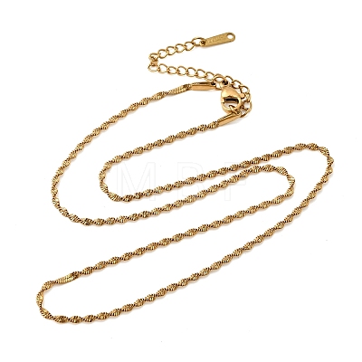 1.8MM Unisex 304 Stainless Steel Rope Chain Necklaces NJEW-P356-02G-1