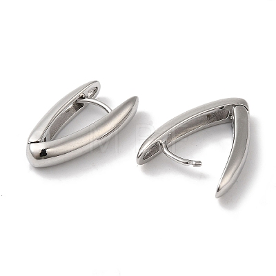 V-shapeRing Brass Hoop Earrings for Women EJEW-U008-11P-1