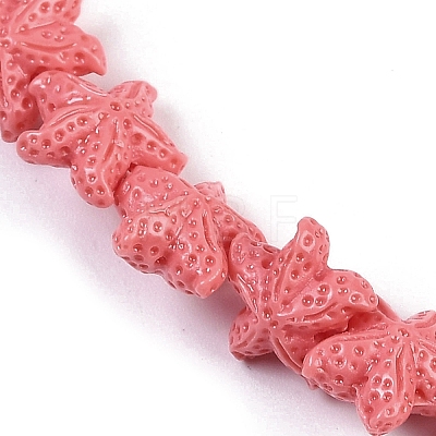 Synthetic Coral Dyed Carved Beads Strands CORA-K009-06A-08-1