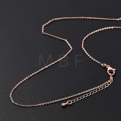 Brass Rolo Chains Necklaces for Women NJEW-D302-43RG-1