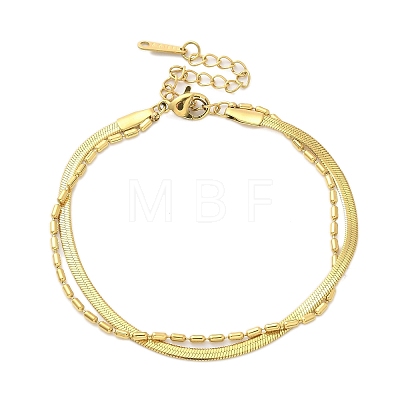 304 Stainless Steel Snake Chain Bracelets BJEW-C084-03G-1