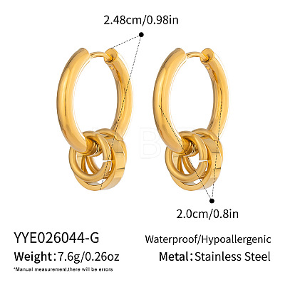 304 Stainless Steel Hoop Dangle Earrings for Women DP9089-1-1