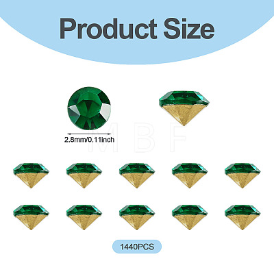1 Bag Pointed Back Glass Rhinestone Cabochons RGLA-TADJ0001-01A-05-1