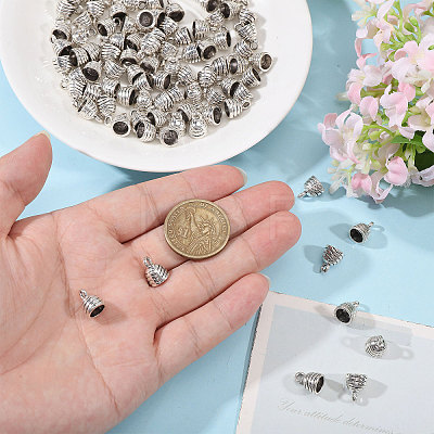 100Pcs Tibetan Style Alloy Cord Ends TIBEP-CA0010-23-1