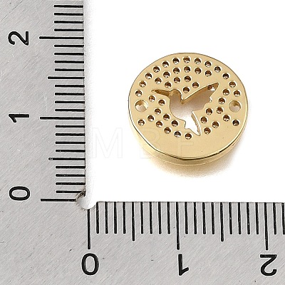 Brass Micro Pave Clear Cubic Zirconia Connector Charms CU-CBAA556-04A-1