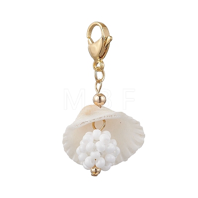 Natural Shell Pendant Decorations HJEW-MZ00171-01-1