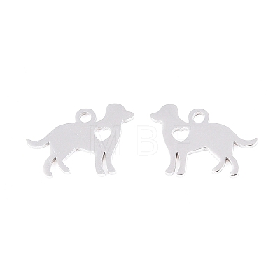 Non-Tarnish 304 Stainless Steel Puppy Silhouette Charms LS-STAS-Q201-T086-1
