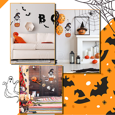 Halloween Theme Wood Pendant Decorations HJEW-WH0043-56-1