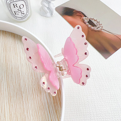 Double Layered Butterfly Acrylic Claw Hair Clips PW-WG587CF-04-1