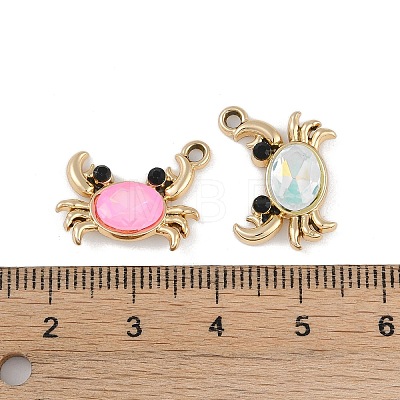 UV Plating Alloy with Mixed Color Glass Rhinestone Pendants FIND-M018-32G-1