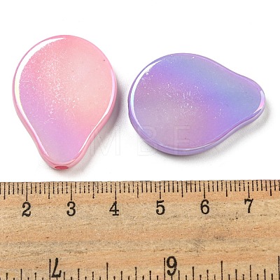 UV Plating Iridescent Acrylic Beads OACR-G039-13-1