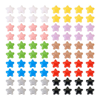  200Pcs 10 Colors Opaque Acrylic Beads OACR-TA0001-42-1