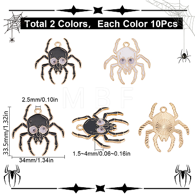 20Pcs 2 Colors Rack Plating Alloy Enamel Pendants ENAM-SC0004-18-1