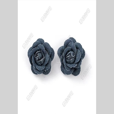 Denim Cloth Flowers DIY-WH0409-40B-1