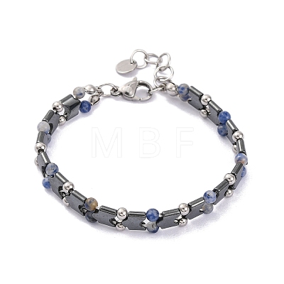 Natural Sodalite Beaded Bracelets BJEW-P339-03P-02-1