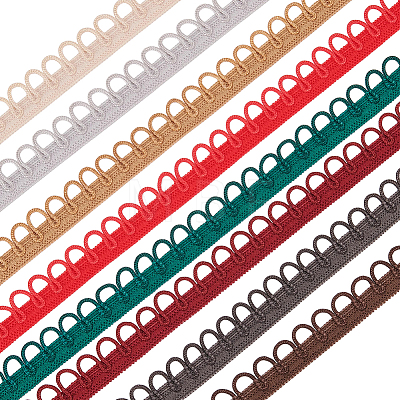 20M 8 Colors Nylon Braid Trims with Elastic Button Loops OCOR-BC0009-80-1
