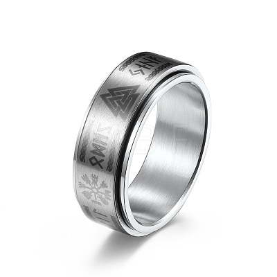 Viking Word 304 Stainless Steel Rotatable Finger Rings for Men FS-WGA52A7-05-1