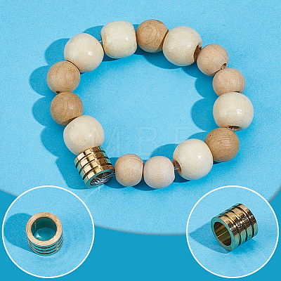 20Pcs 304 Stainless Steel European Beads STAS-BBC0009-81G-1