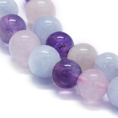 Natural Rose Quartz & Amethyst & Aquamarine Beads Strands G-E561-05-6mm-1