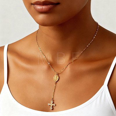 Vintage 306 Stainless Steel Crystal Rhinestone Rosary Bead Necklaces BS0386-1