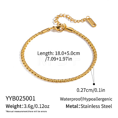 2.7MM European Style 304 Stainless Steel Box Chain Bracelets for Women DP5170-2-1