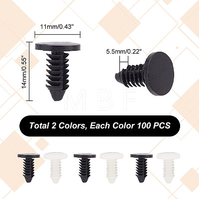  200Pcs 2 Colors Resin Gauge Rivets FIND-NB0003-74-1