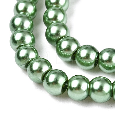 Baking Painted Pearlized Glass Pearl Round Bead Strands HY-Q003-6mm-49-A-1