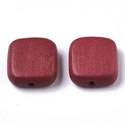 Painted Natural Wood Beads WOOD-R265-10F-1