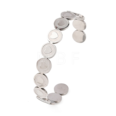 201 Stainless Steel Cuff Bangles for Women BJEW-T024-01A-P-1