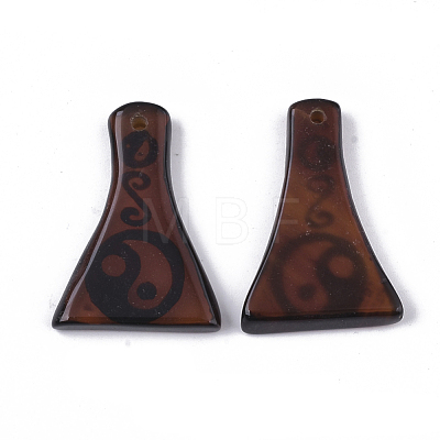 Hand Painting Natural Agate Pendants G-S359-063-1