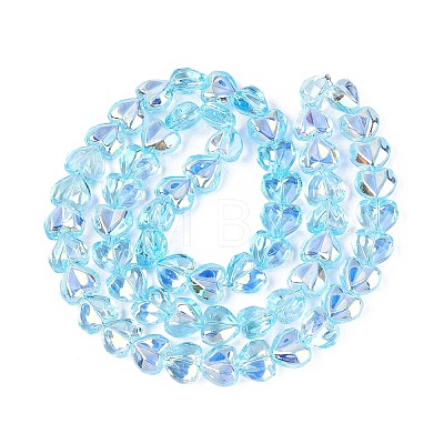 Electroplate Transparent Glass Beads Strands EGLA-N056-01A-04-1