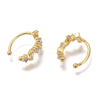 Brass Cuff Earrings X-ZIRC-Z015-03G-1
