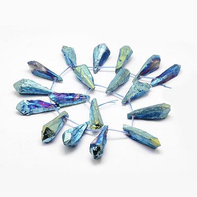 Electroplated Natural Quartz Crystal Beads Strands G-G890-A-05-1